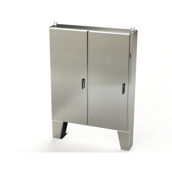 3 Point Latch with Coinproof/Padlock Handle Electrical Enclosures, 72 in H, 12 in D, 61 in W